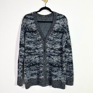 Athleta Westlake Textured Cardigan Fog Camo Merino Wool Knit Sweater